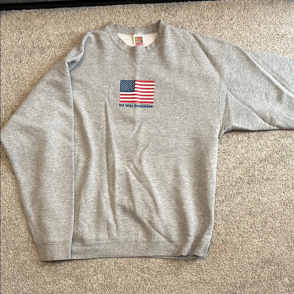 Fruit of the Loom Gray Crewneck Sweater Soft Cotton Blend
